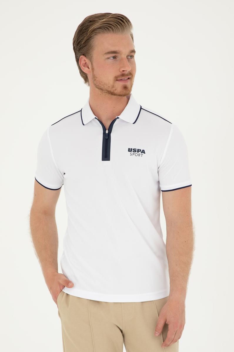 Erkek Slim Fit Polo Yaka Beyaz Tişört