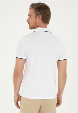Erkek Slim Fit Polo Yaka Beyaz Tişört - 50281505005