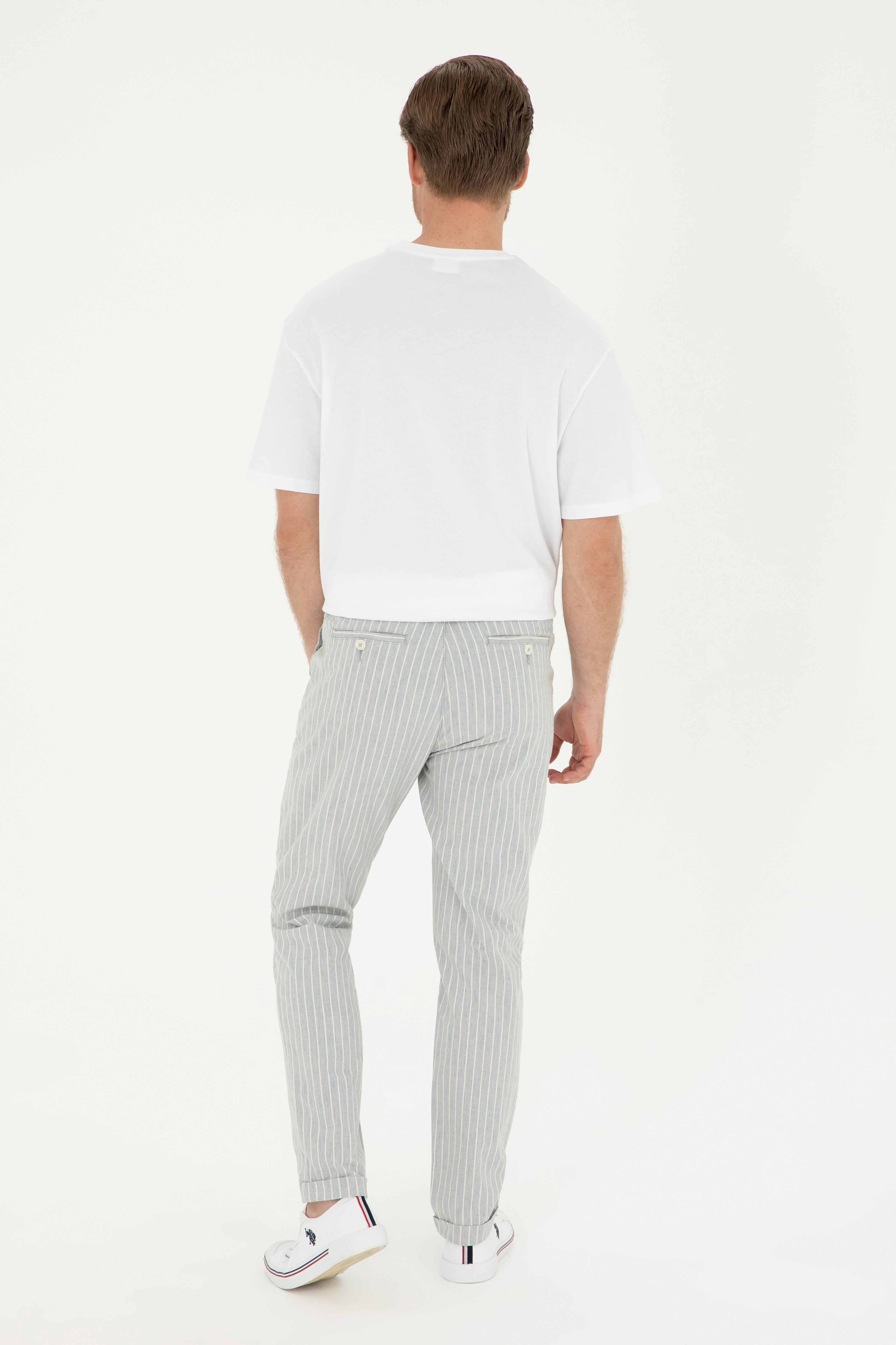 Erkek Carrot Fit Açık Mavi Kanvas Pantolon - Image 5