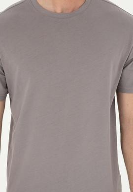 Erkek Koyu Gri Basic Tişört - 50284618234