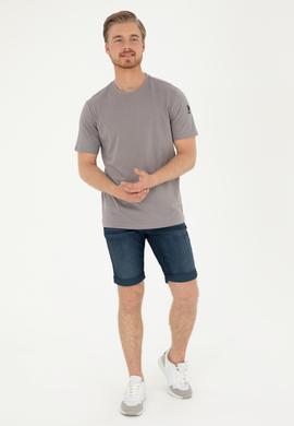 Erkek Koyu Gri Basic Tişört - 50284618234