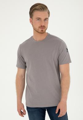 Erkek Koyu Gri Basic Tişört - 50284618234