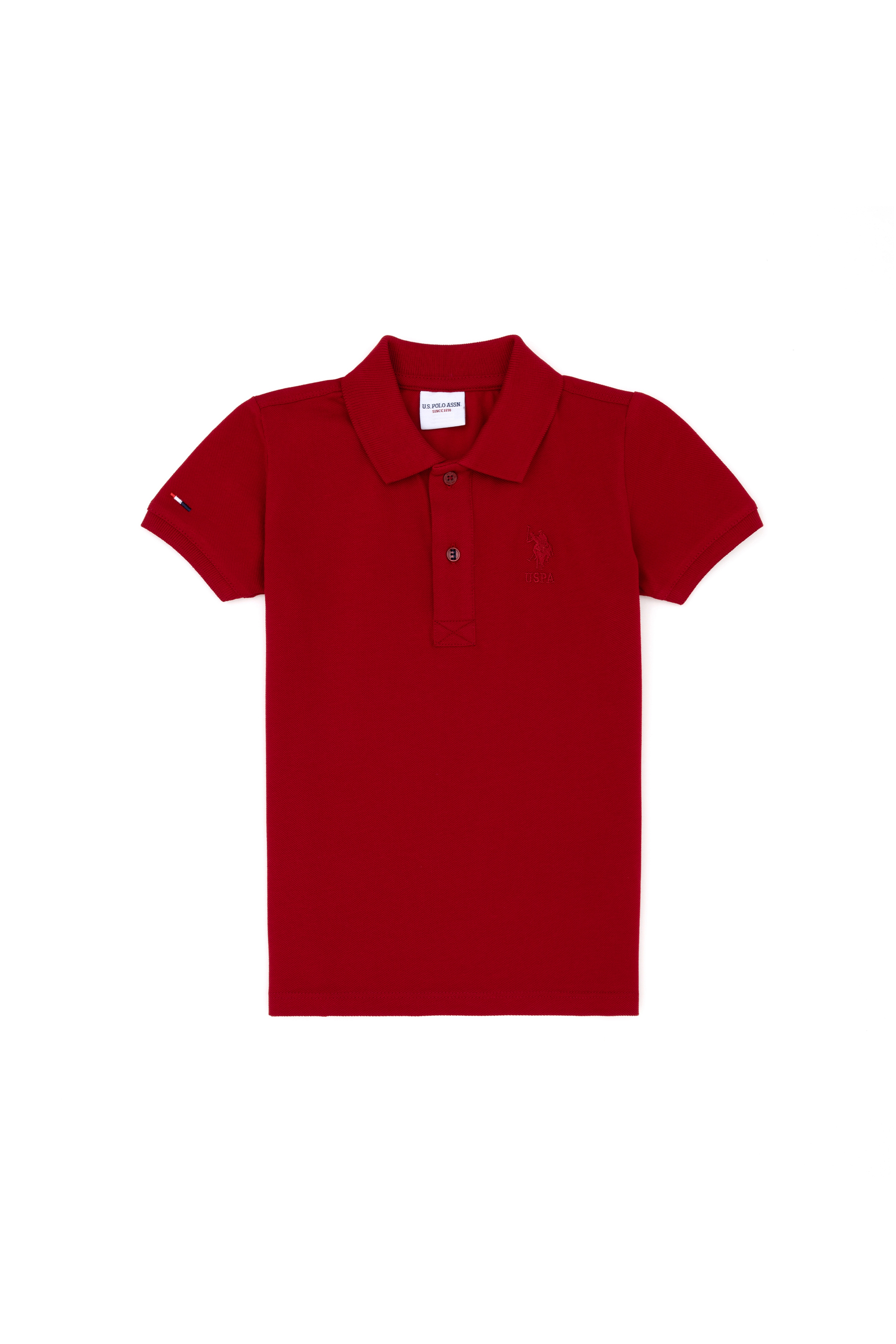 Erkek Çocuk Bordo Basic Polo Yaka Tişört - Image 1
