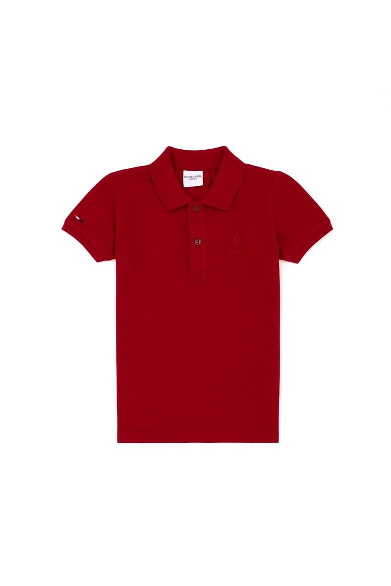 Erkek Çocuk Bordo Basic Polo Yaka Tişört