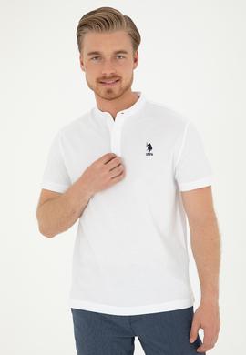 Erkek Regular Fit Hakim Yaka Beyaz Tişört - 50282858007