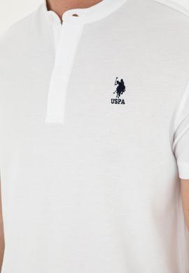 Erkek Regular Fit Hakim Yaka Beyaz Tişört - 50282858007