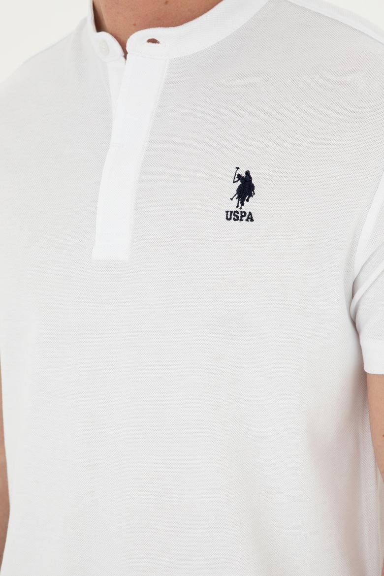 Erkek Regular Fit Hakim Yaka Beyaz Tişört - 50282858007