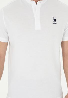 Erkek Regular Fit Hakim Yaka Beyaz Tişört - 50282858007