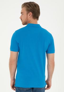 Erkek Slim Fit Polo Yaka Saks Basic Tişört - 50279613337