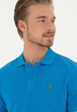 Erkek Slim Fit Polo Yaka Saks Basic Tişört - 50279613337