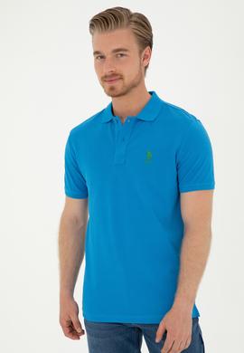 Erkek Slim Fit Polo Yaka Saks Basic Tişört - 50279613337