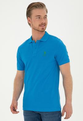 Erkek Slim Fit Polo Yaka Saks Basic Tişört - 50279613337