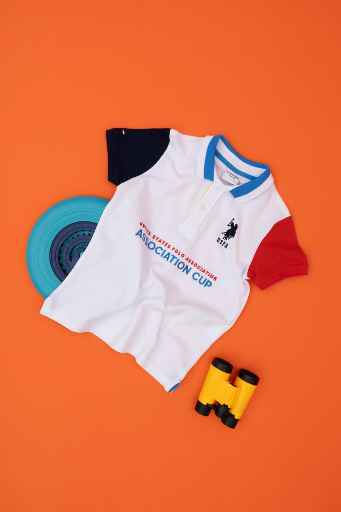 Erkek Çocuk Beyaz Polo Yaka Tişört