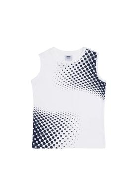 Erkek Çocuk Beyaz Kolsuz Bisiklet Yaka Tişört - 50282249034