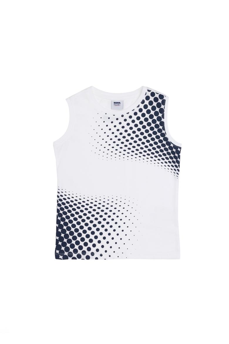 Erkek Çocuk Beyaz Kolsuz Bisiklet Yaka Tişört - 50282249034