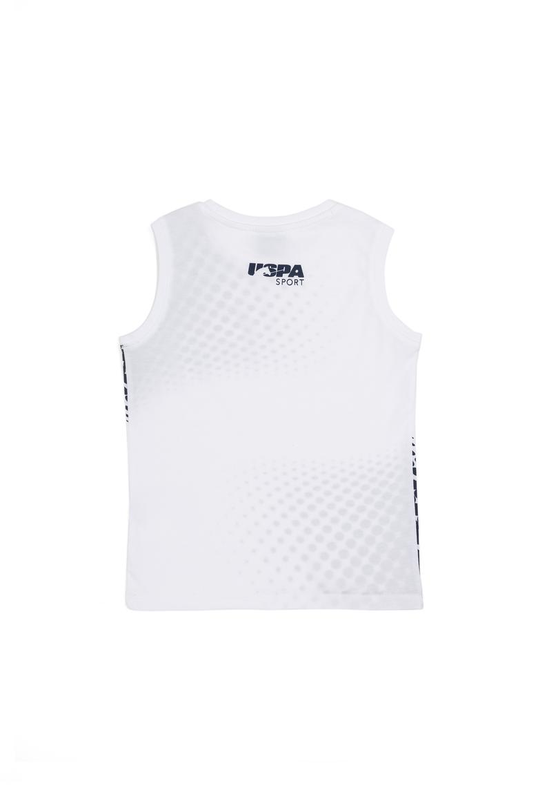 Erkek Çocuk Beyaz Kolsuz Bisiklet Yaka Tişört - 50282249034