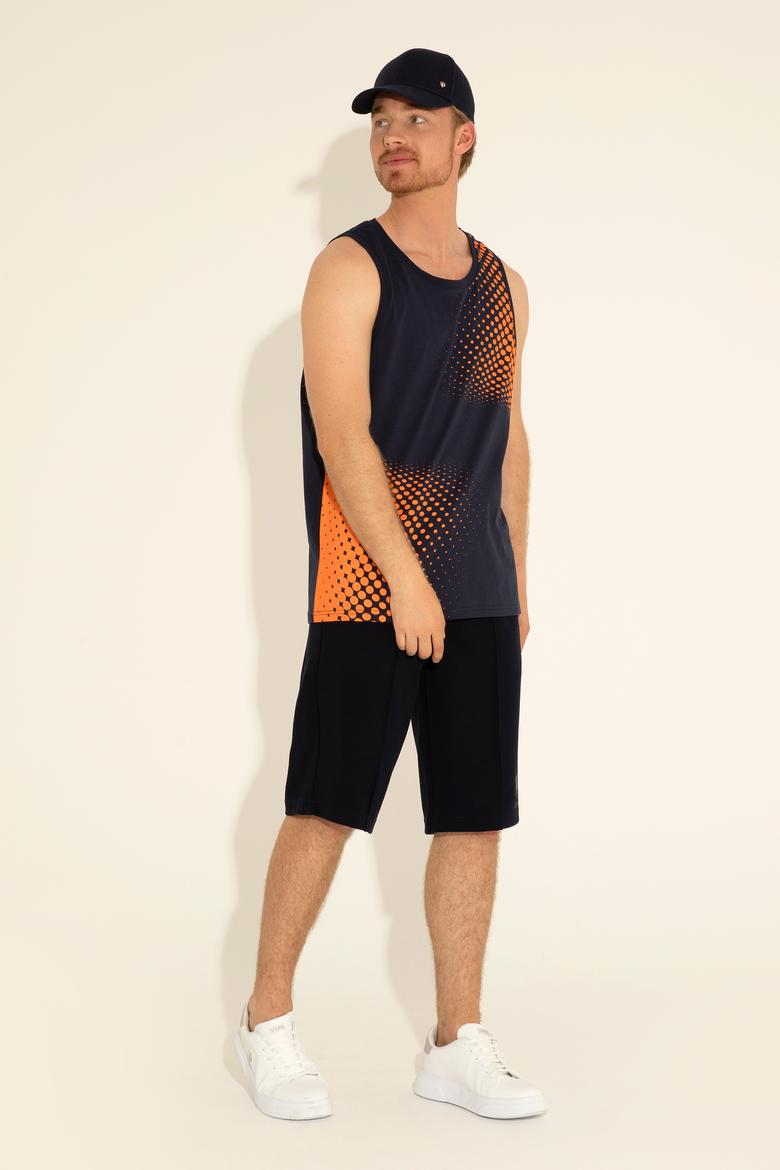 Erkek Regular Fit Bisiklet Yaka Lacivert Tişört - 50282250006