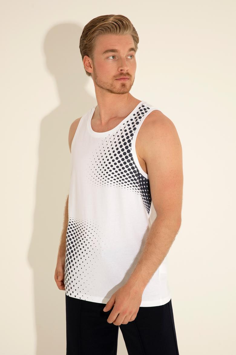 Erkek Regular Fit Bisiklet Yaka Beyaz Tişört - 50282250047