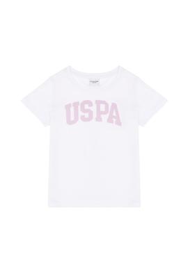 Kız Çocuk Beyaz Bisiklet Yaka Basic Tişört - 50283360001