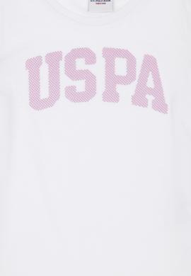 Kız Çocuk Beyaz Bisiklet Yaka Basic Tişört - 50283360001