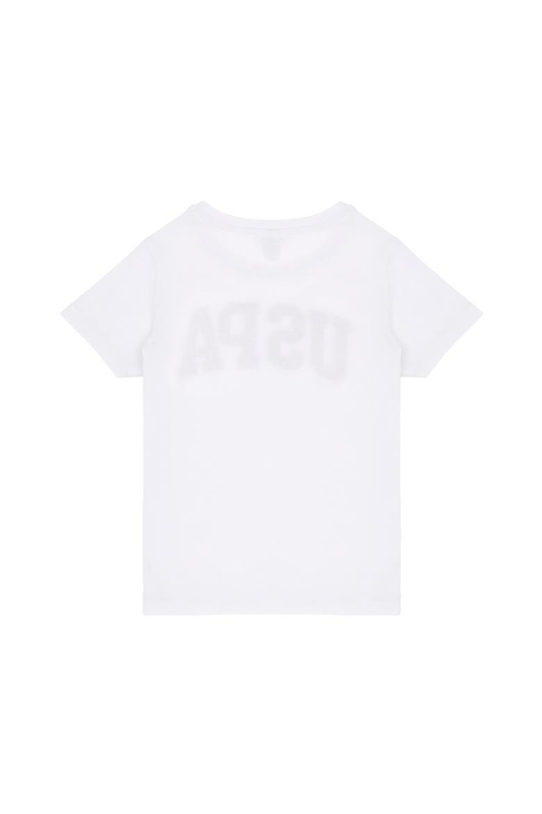Kız Çocuk Beyaz Bisiklet Yaka Basic Tişört - 50283360001