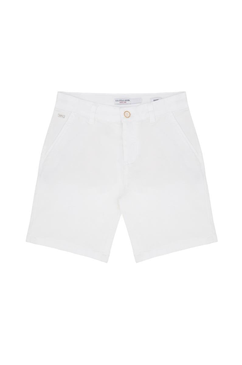 Erkek Çocuk Beyaz Dokuma Şort