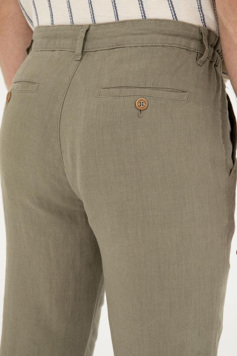 Erkek Haki Kanvas Pantolon