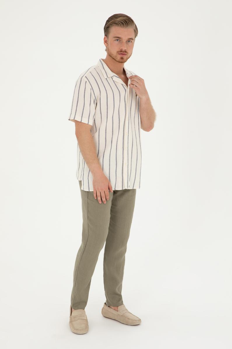 Erkek Haki Kanvas Pantolon