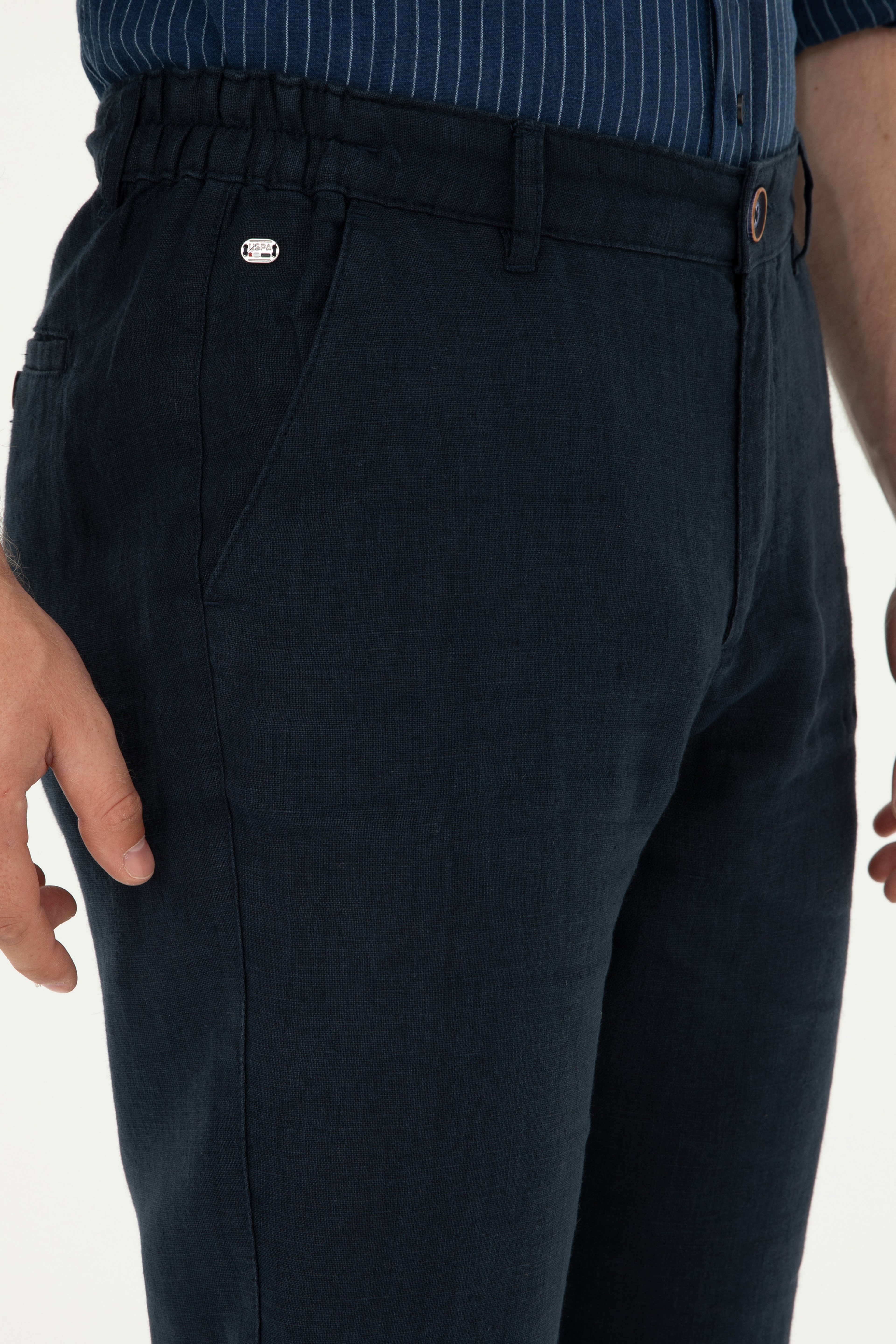 Erkek Carrot Fit Lacivert Kanvas Pantolon