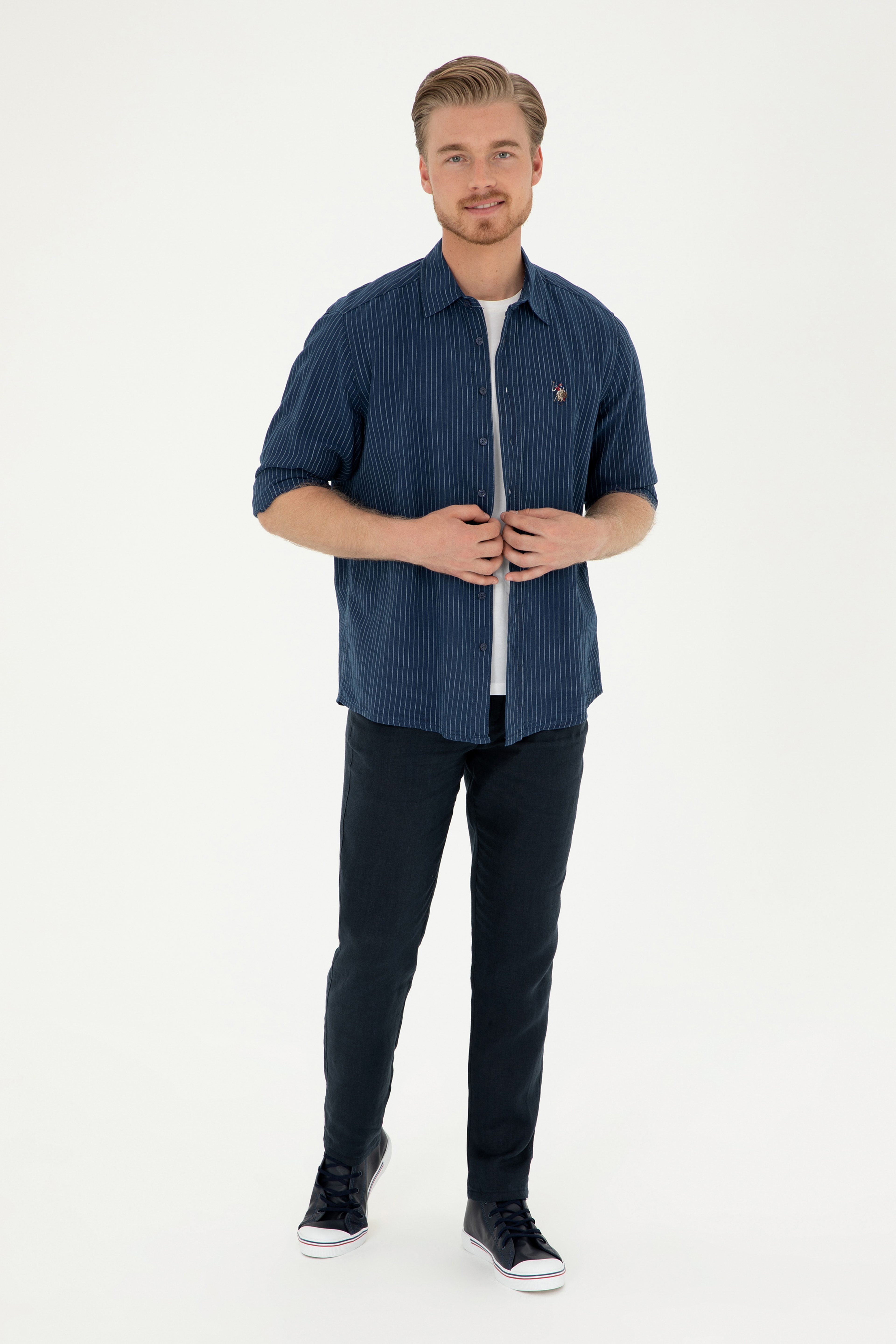 Erkek Carrot Fit Lacivert Kanvas Pantolon - Image 3