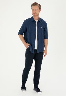 Erkek Lacivert Kanvas Pantolon - 50285618233