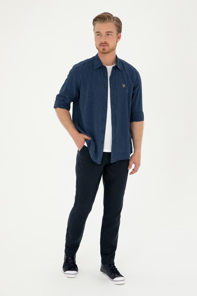 Erkek Lacivert Kanvas Pantolon