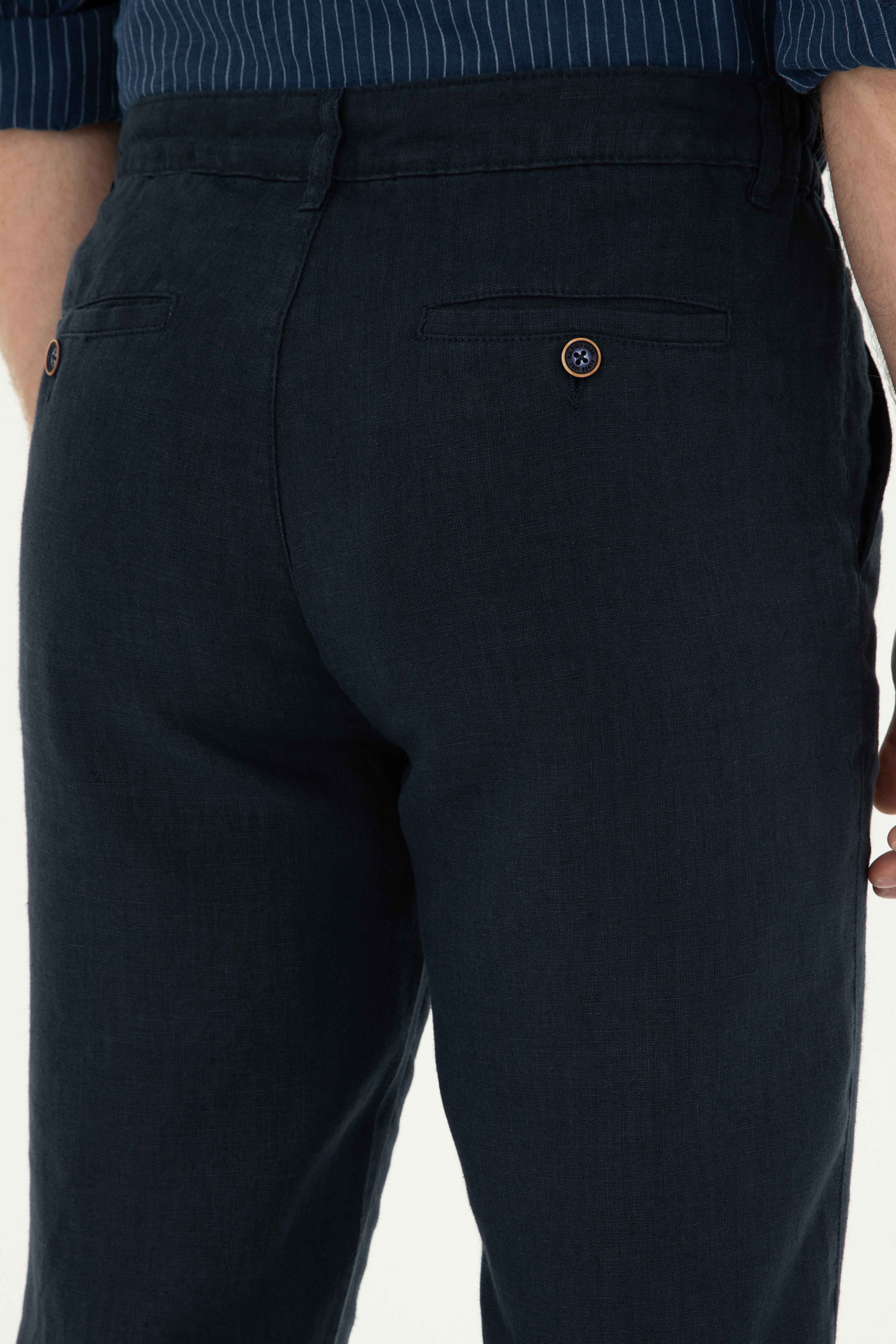 Erkek Carrot Fit Lacivert Kanvas Pantolon