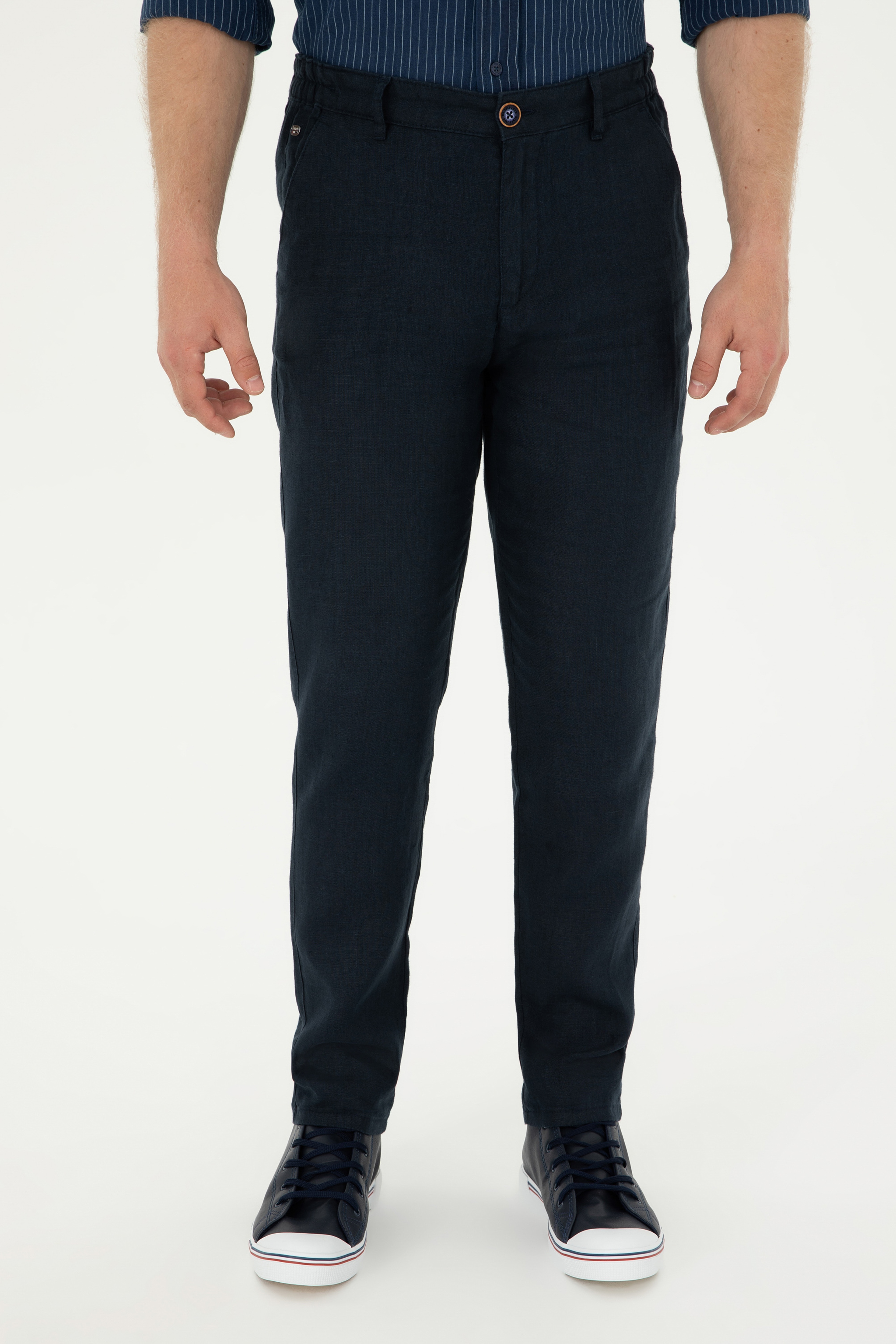 Erkek Carrot Fit Lacivert Kanvas Pantolon - Image 2