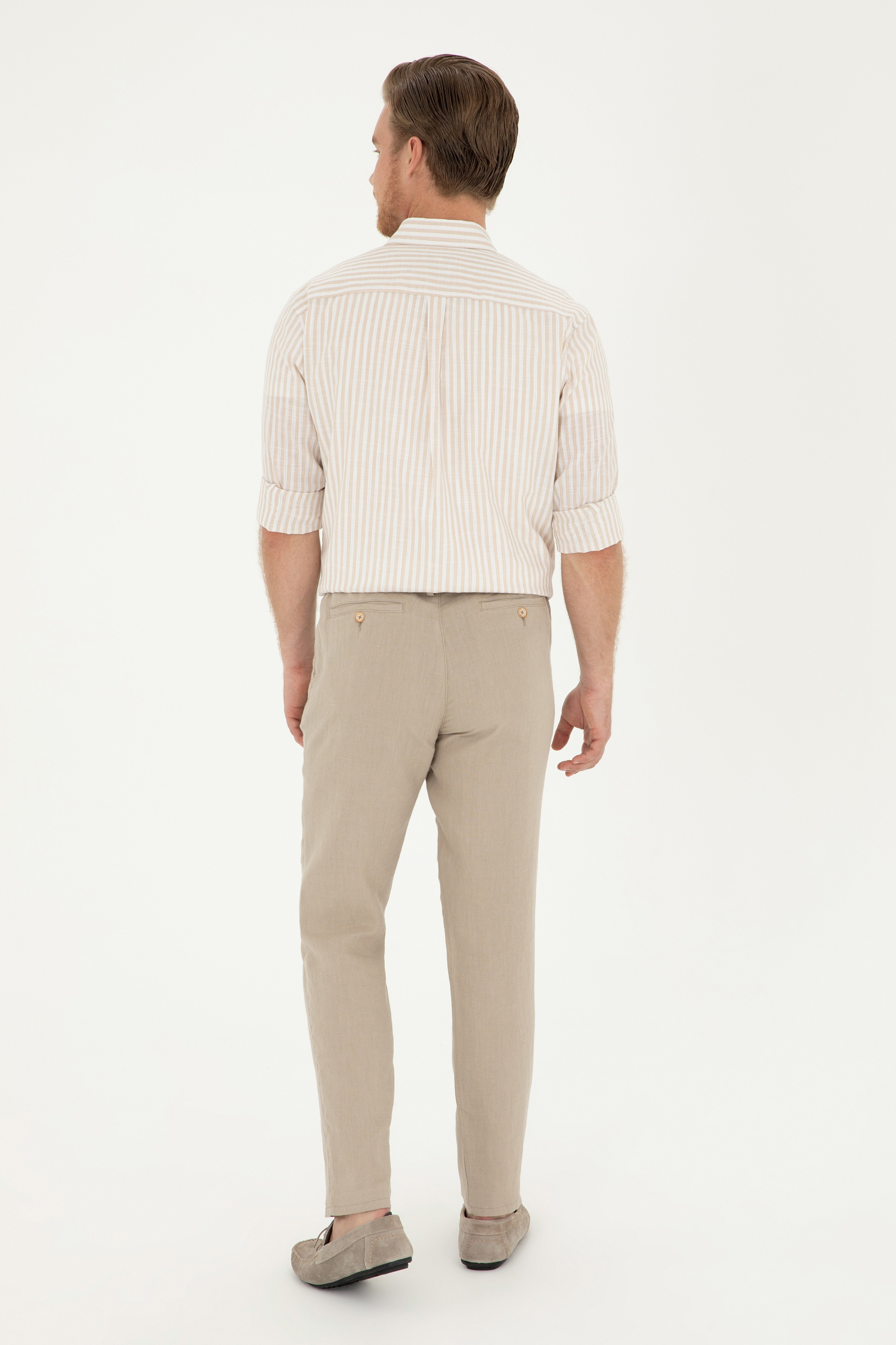 Erkek Carrot Fit Taş Kanvas Pantolon - Image 4