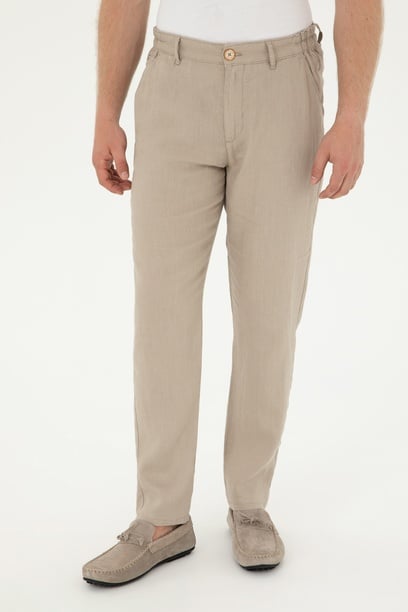 Erkek Carrot Fit Taş Kanvas Pantolon