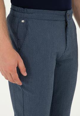 Erkek Slim Fit Lacivert Kanvas Pantolon - 50283365255