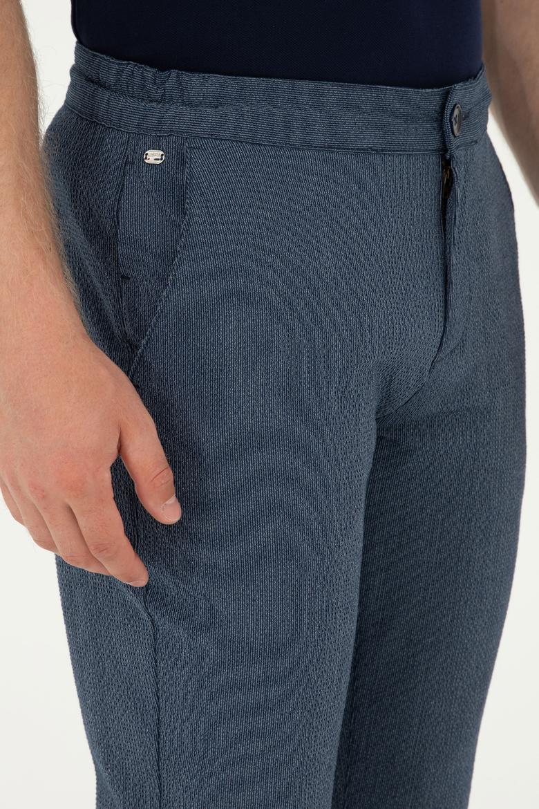 Erkek Slim Fit Lacivert Kanvas Pantolon - 50283365255