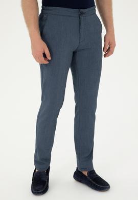 Erkek Slim Fit Lacivert Kanvas Pantolon - 50283365255