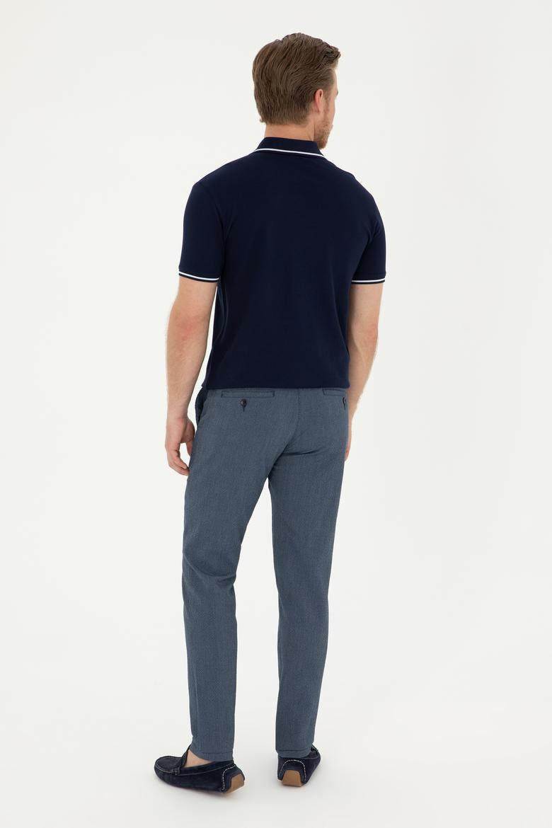 Erkek Slim Fit Lacivert Kanvas Pantolon - 50283365255