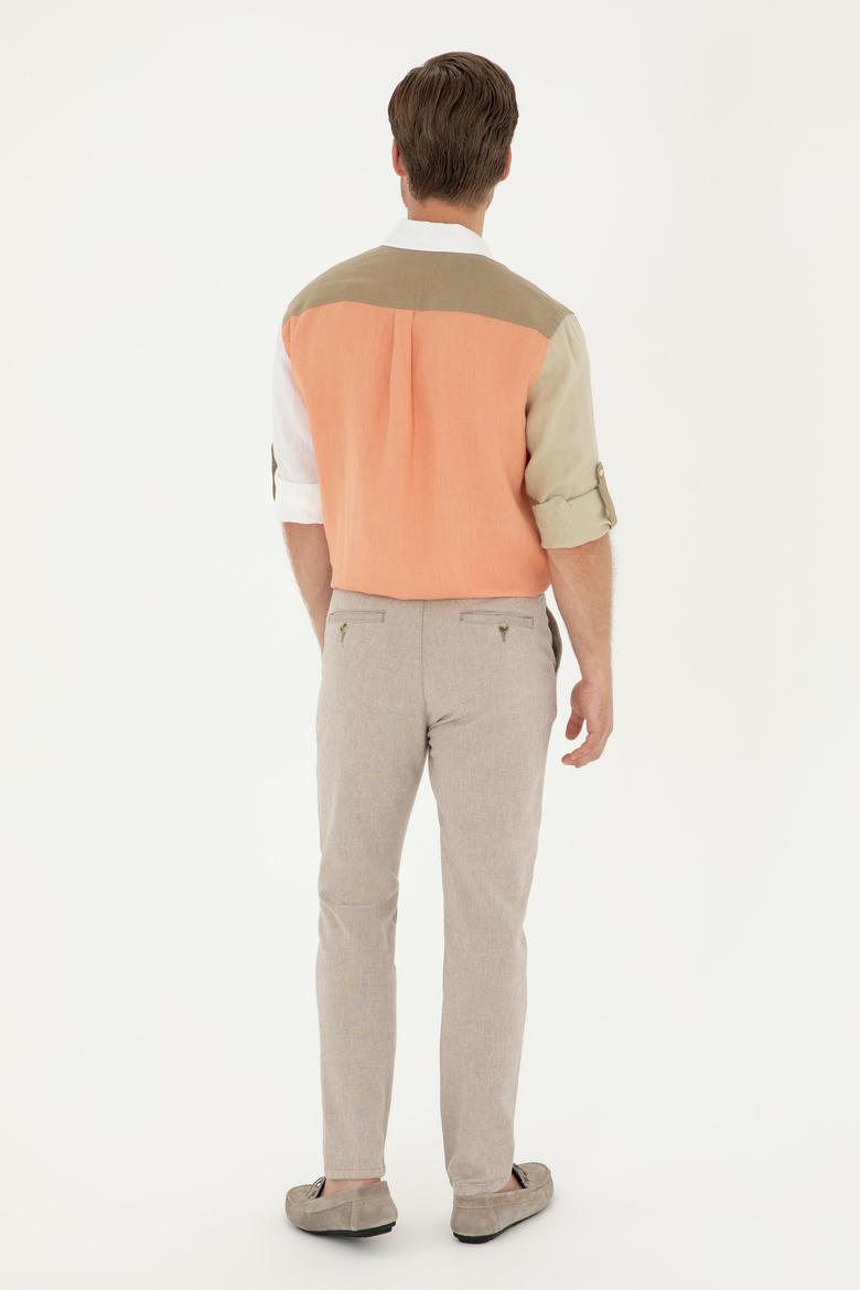 Erkek Carrot Fit Camel Kanvas Pantolon - 50287457029