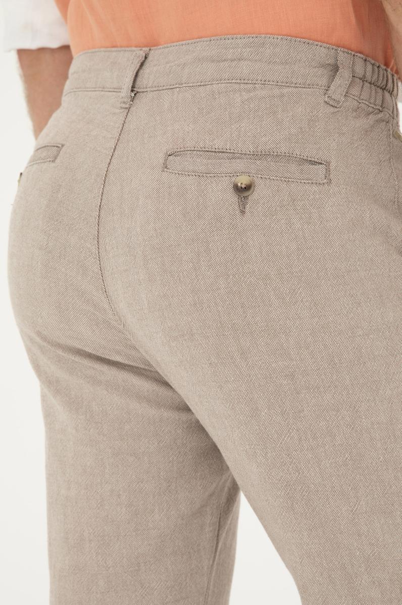 Erkek Carrot Fit Camel Kanvas Pantolon