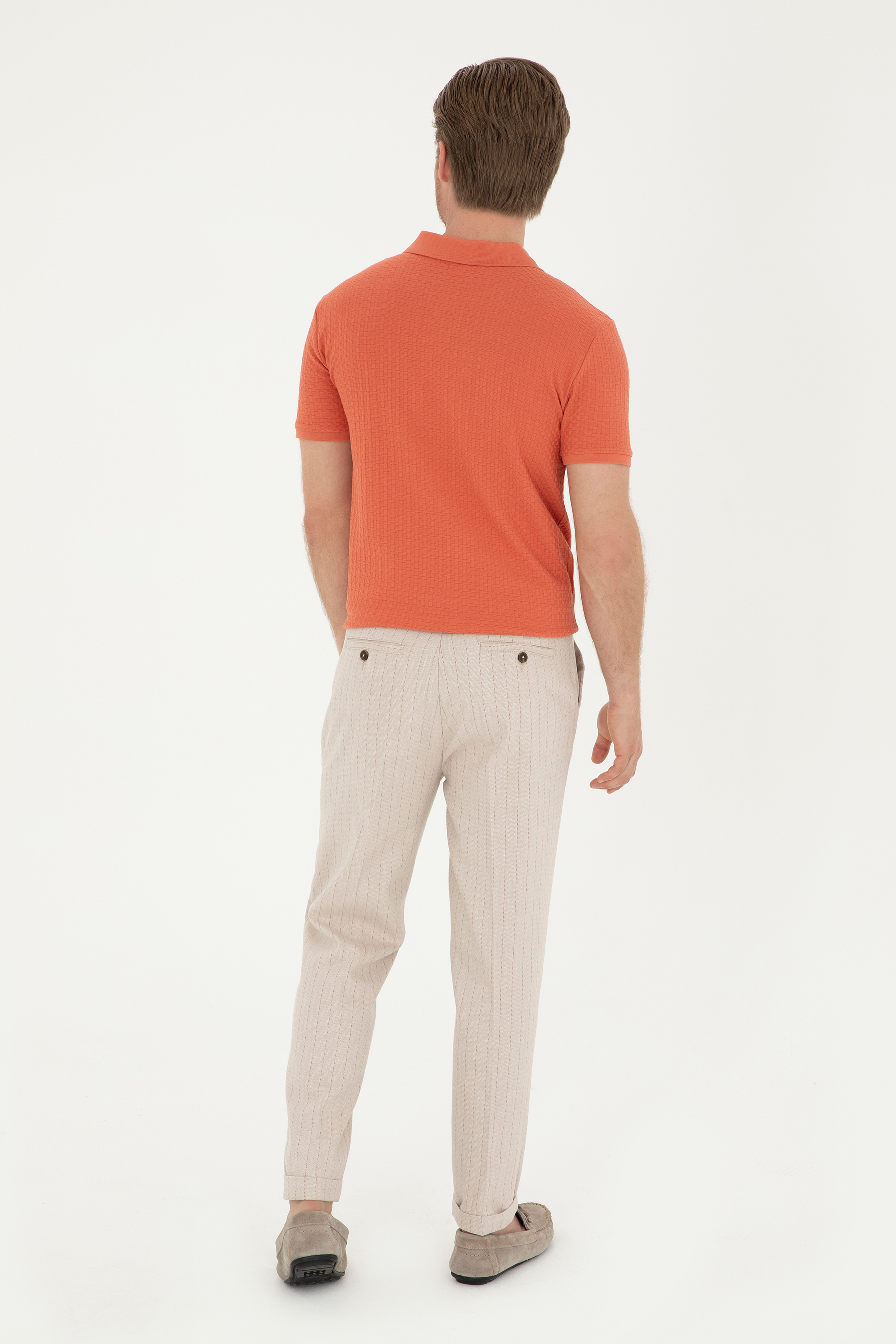 Erkek Carrot Fit Bej Kanvas Pantolon - Image 4