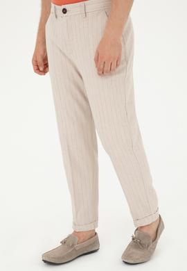 Erkek Carrot Fit Bej Kanvas Pantolon - 50283929148