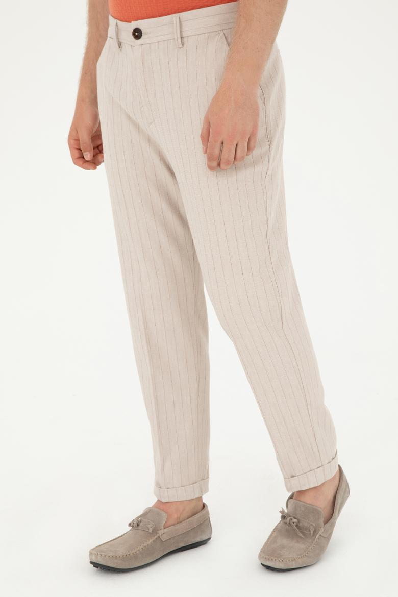 Erkek Carrot Fit Bej Kanvas Pantolon - 50283929148