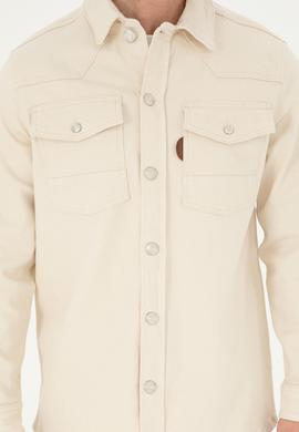 Erkek Bej Jean Gömlek - 50286059006