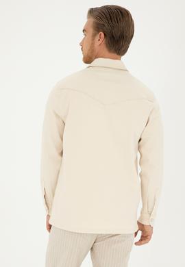 Erkek Bej Jean Gömlek - 50286059006