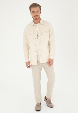 Erkek Bej Jean Gömlek - 50286059006