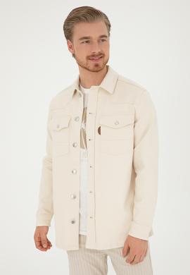 Erkek Bej Jean Gömlek - 50286059006