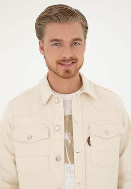 Erkek Bej Jean Gömlek - 50286059006